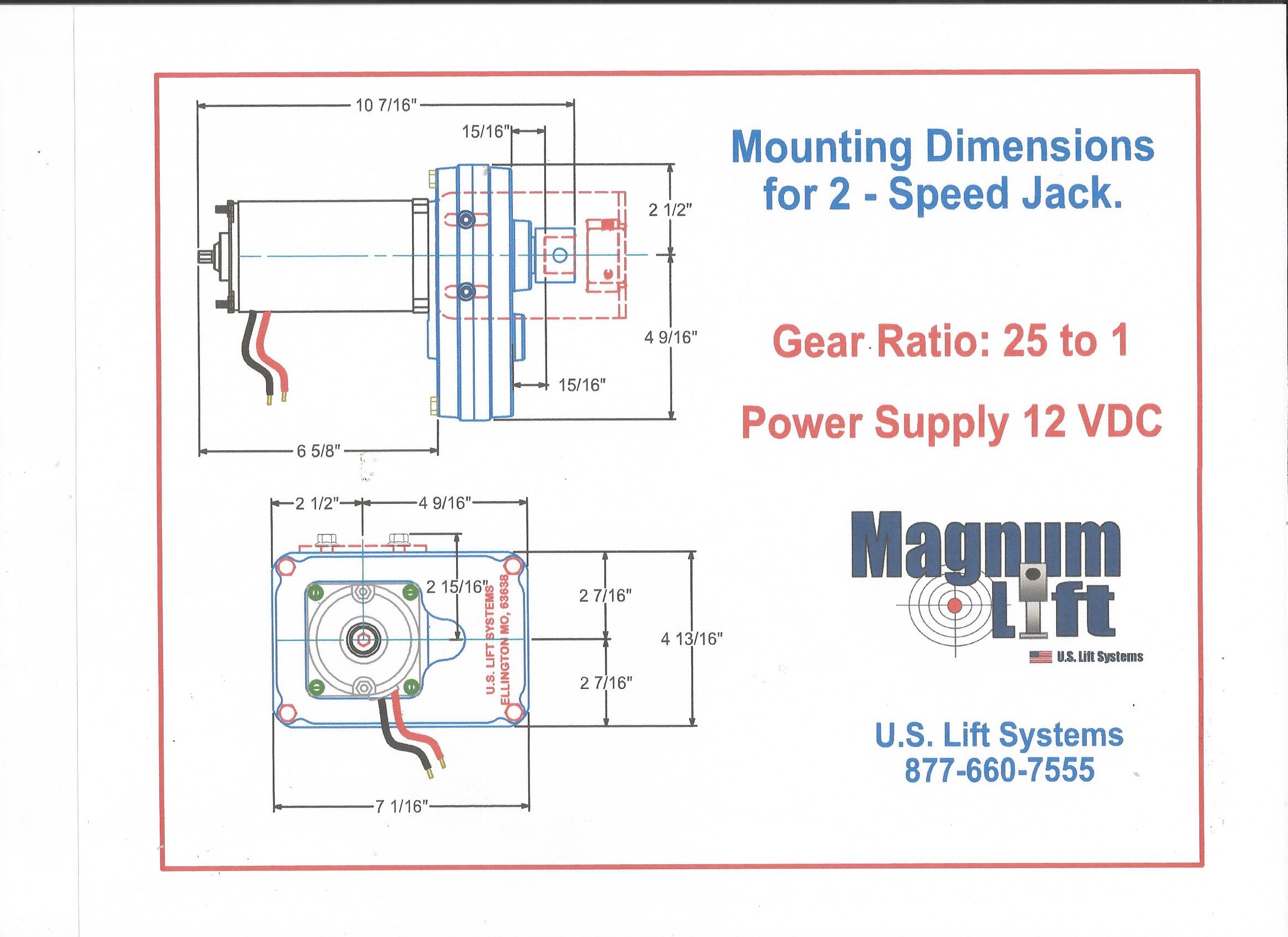 2 Speed Mounting Dimensions